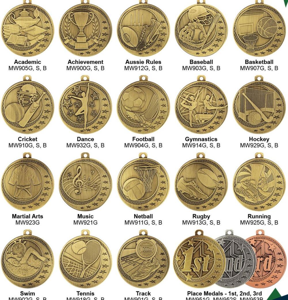 BUDGET WAYFARE MEDALS (TC24 MW series) includes neck ribbon